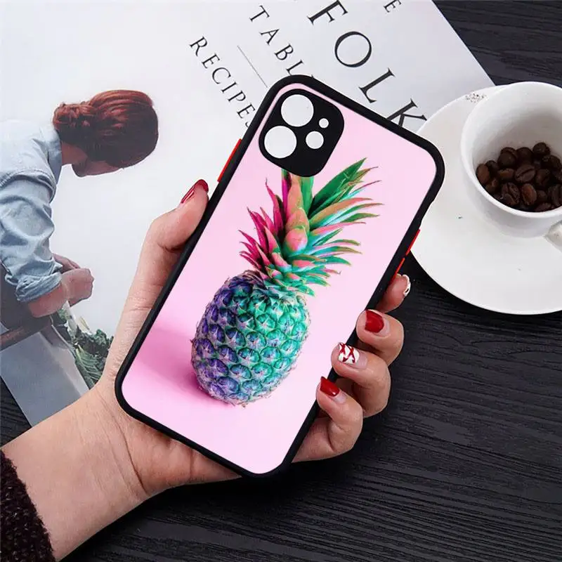 

Pineapple Phone Case Matte Transparent for iPhone 7 8 11 12 s mini pro X XS XR MAX Plus cover funda