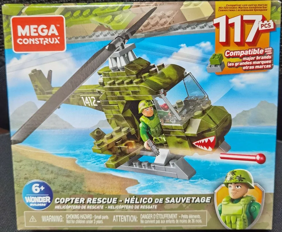 

Mega Construx Set 117pcs Wonder Builders Copter Rescue New In Box
