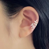 spreading leaves earrings temperament female earrings without pierced ear bone clip single pack