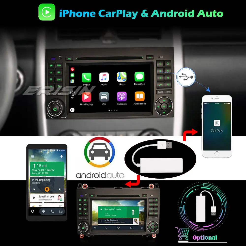 Erisin 6972 Android 10 0 автомобильная стереосистема DAB + SWC DVD GPS USB Navi для Mercedes Benz A/B Class Viano Vito