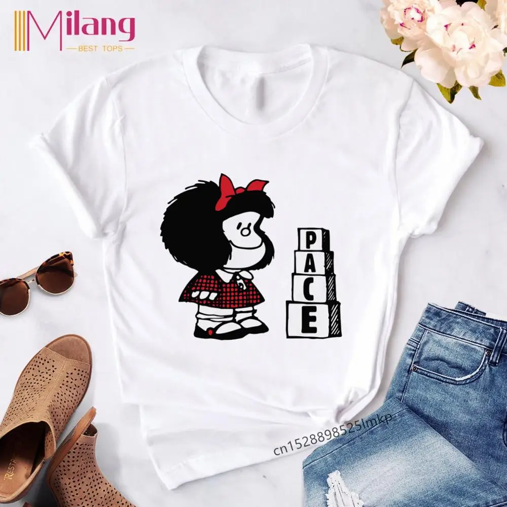 Футболка женская мультяшная с коротким рукавом в стиле Харадзюку