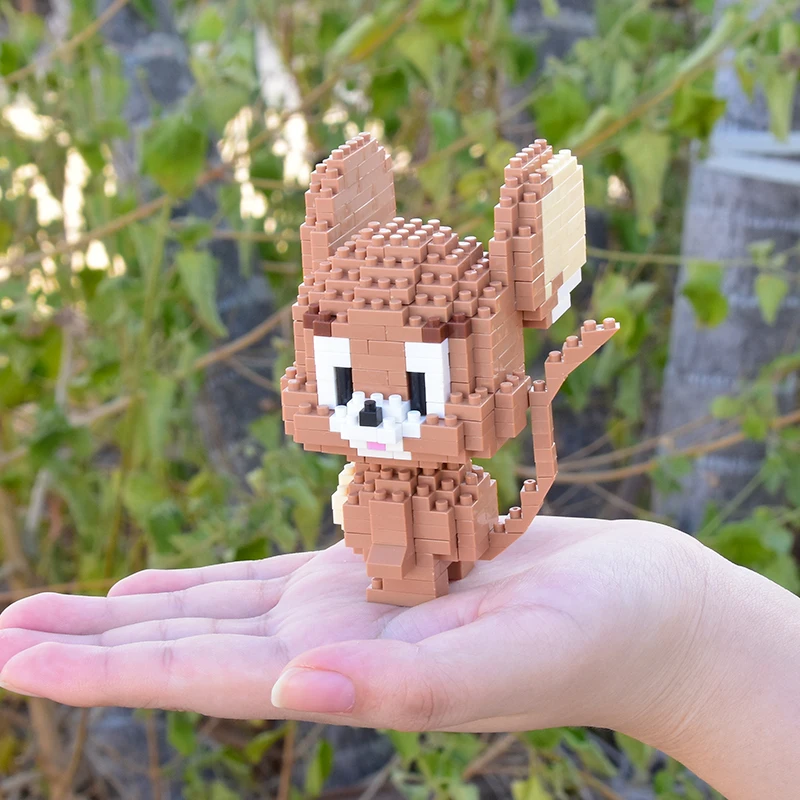 

1449pcs Cat Mouse Series Cartoon Animal Tom Jerry Model Small Particles Building Blocks Mini Micro Bricks Child Toys For Gift