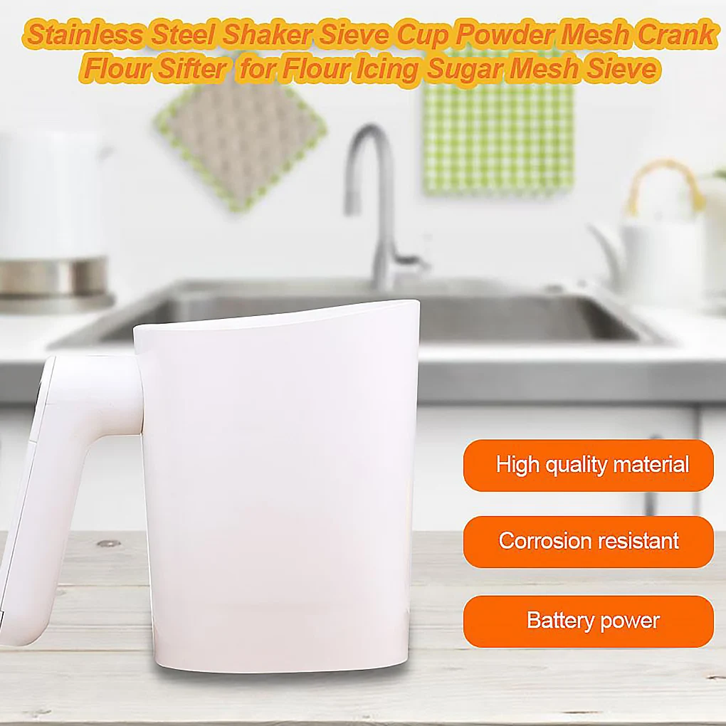 1 литр электрическое сито для муки сахарная пудра ручной из нержавеющей стали в