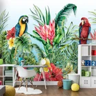 Настенные обои на заказ с изображением тропических растений, цветов, птиц, попугаев, фрески для спальни, гостиной, дивана, фона телевизора, украшения для стен