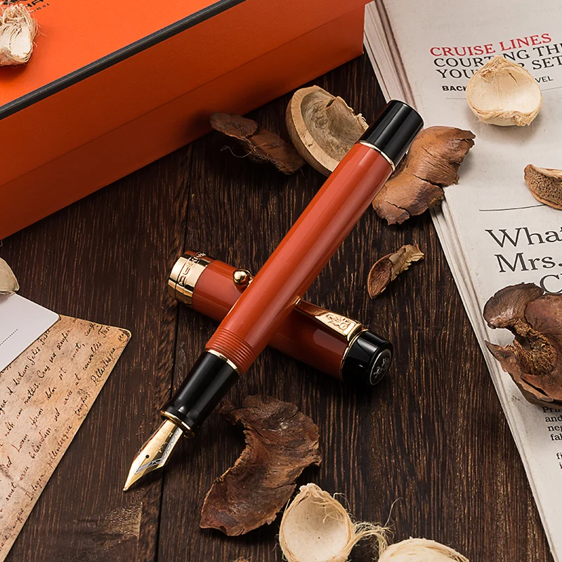 Jinhao 100 Centennial каучуковая перьевая ручка 18KGP средний/зеркальный 0 6/1 2 мм Золотой