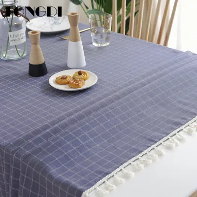 TONGDI скатерть элегантная льняная кружевная вышивка прочная Eazy для уборки
