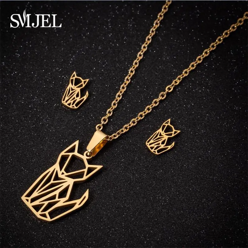 Gold Jewelry Set79 SMJEL перо из нержавеющей стали серьги ювелирные изделия, Золотая цепь наборы женщин bijoux enfant fille Амулет Бусы с орлами оптом - Окраска металла: Gold Jewelry Set79