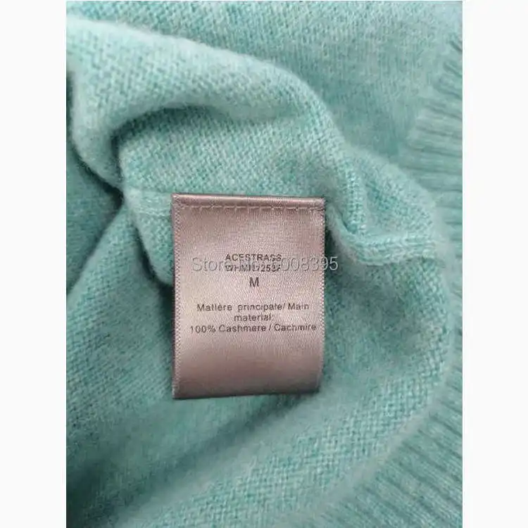 

100% Cashmere Knitted Sweater Front COOL JACQUARD Round NECK LONG SLEEVES JUMPER KNITWEAR