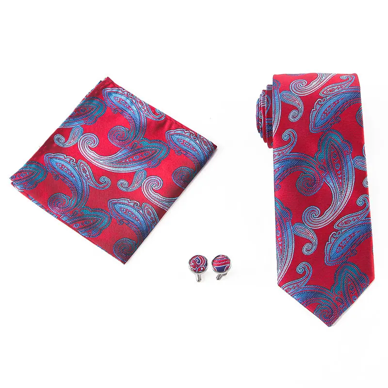 YISHLINE NECK TIE &amp HANDKERCHIEF CUFFLINK SET PLAID STRIPED FLORAL JACQUARD TIES POCKET SQUARE FOR MAN WEDDING BRIDEGROOM | Аксессуары