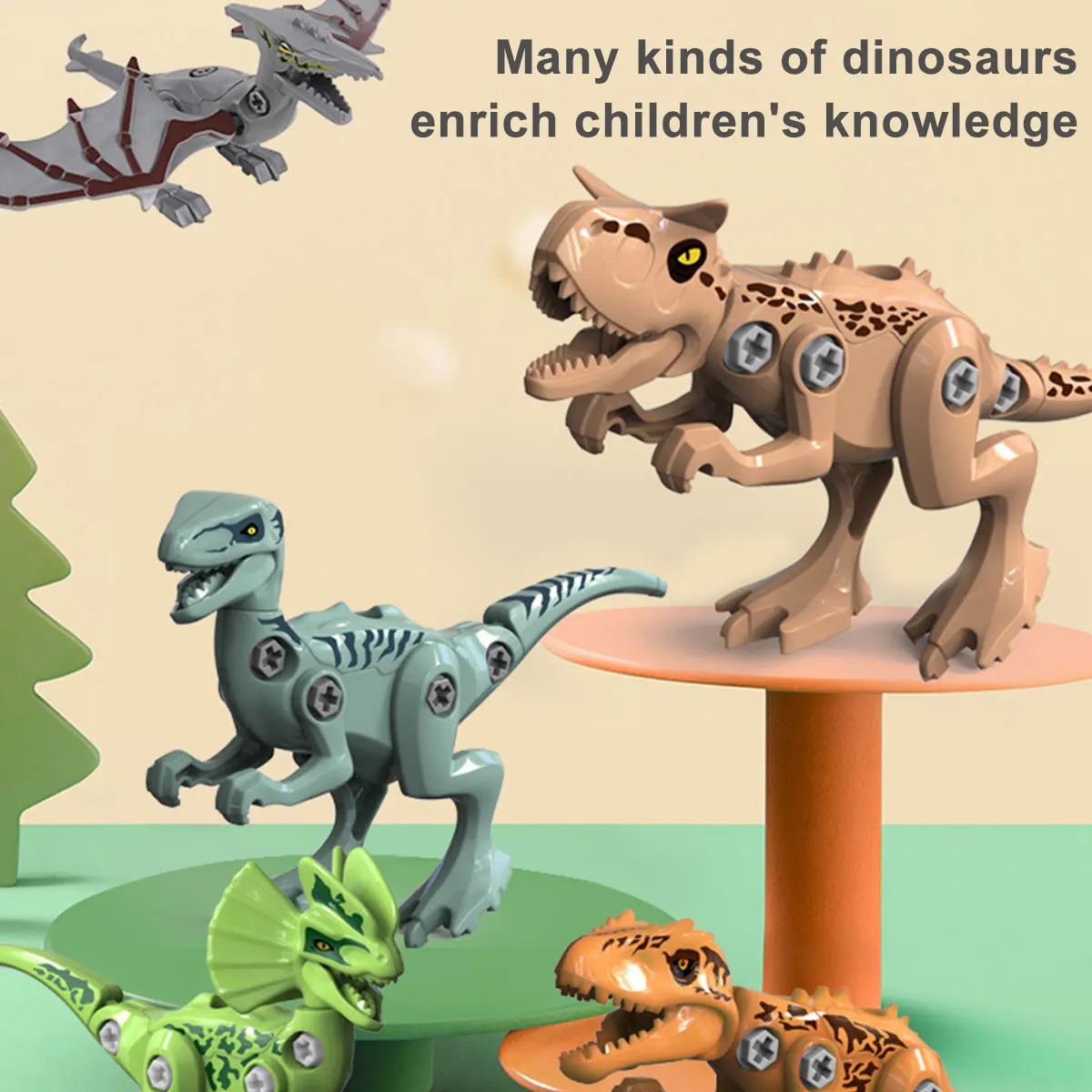 

Конструктор-динозавр, набор строительных игрушек, винтовая гайка в сборе, пластиковые блоки в сборе, наборы моделей, безопасные подарки для ...