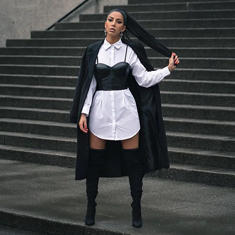 Женские топы на бретельках из искусственной кожи лето 2021 корсет без рукавов с