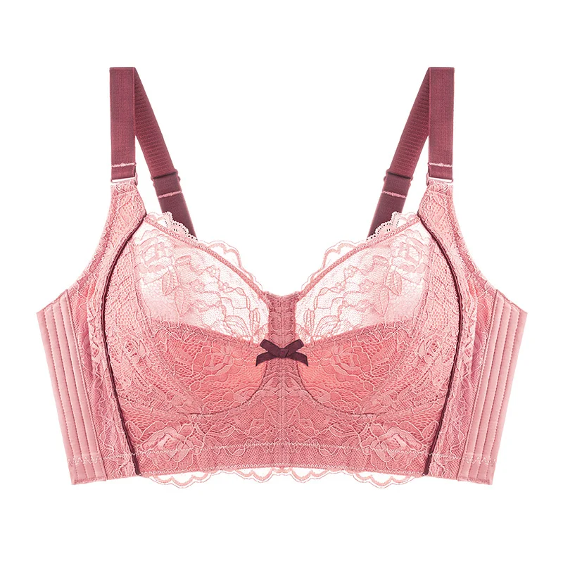 Women Full Coverage Wire Free Non-Foam Lace Bra 34 36 38 40 42 B C D E F