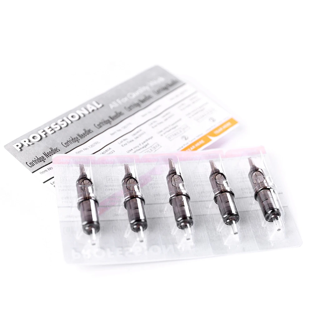 

10pcs 0.35MM Disposable Semi Permanent Makeup Tattoo Cartridge Needle Eyebrow Tattoo Pen Machine Supplies M1 RS RL RM Brown New