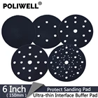 Ультратонкая абразивная прокладка для буферные площадки, 1 шт., отверстия 6 дюймов 150 мм, защитная самоклеящаяся абразивная прокладка на липучке и петле