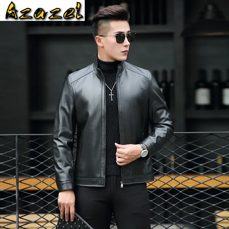 

Куртка мужская короткая из натуральной кожи, на весну/осень, 18017