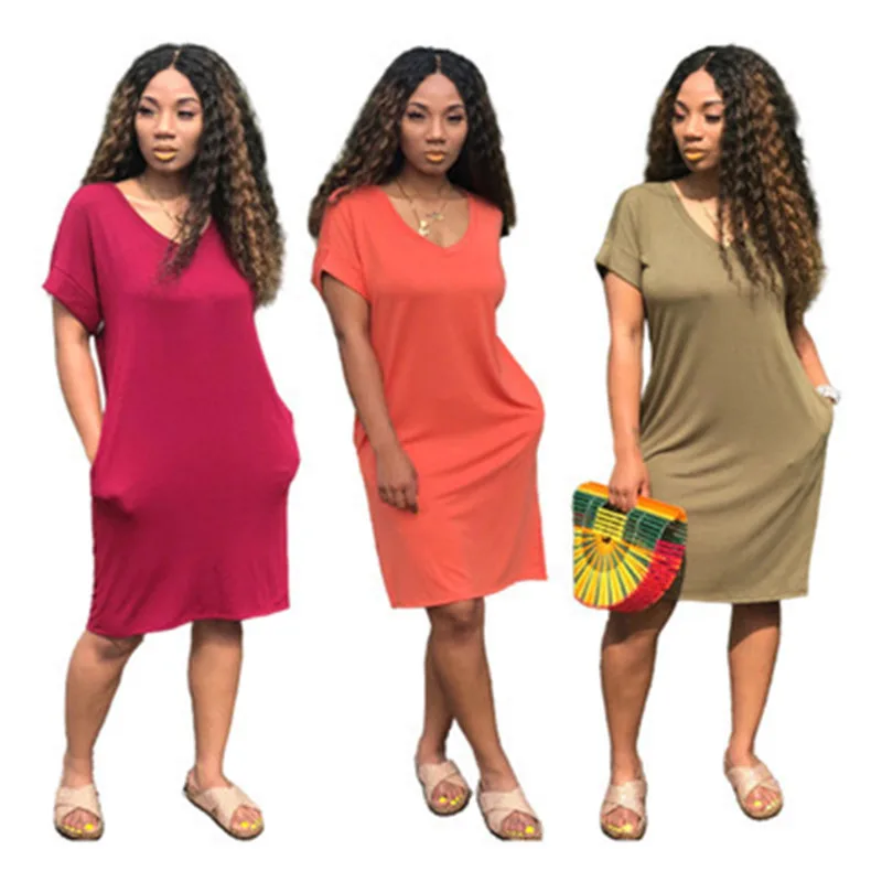 

Для женщин с V-образным вырезом и короткими рукавами, свободные повседневные Элегантные модельные туфли новые летние однотонные Цвет прямо...