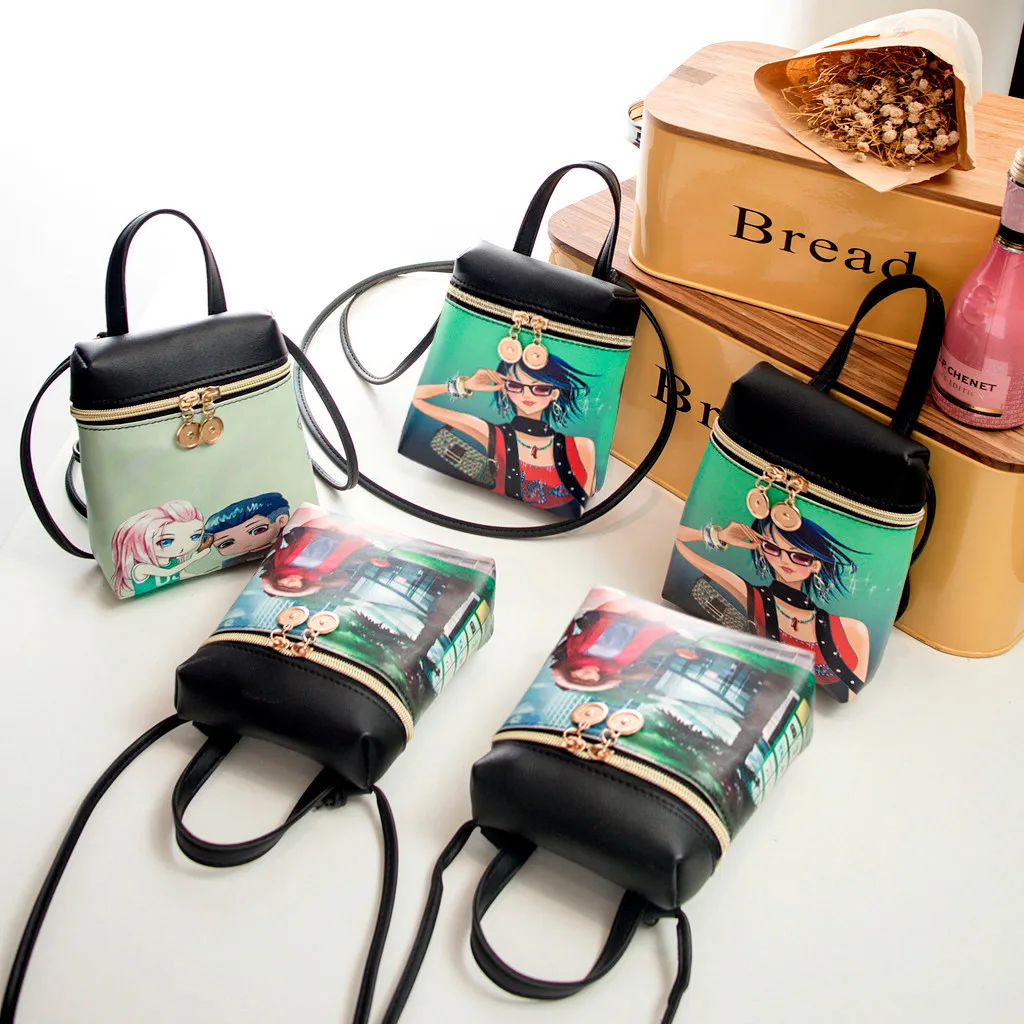 Новая женская сумка для мобильного телефона с мультяшным рисунком женские сумки
