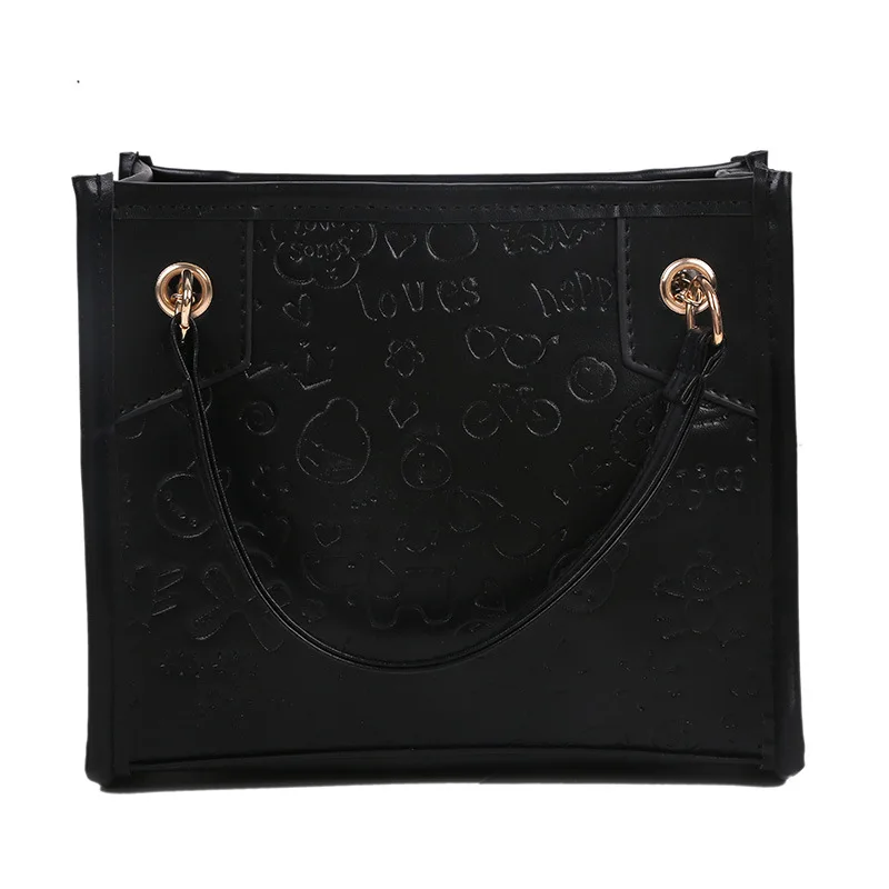 

New spring 2021 on a new embossing small square bag fashion contracted one shoulder female bag lady worn chain small bag