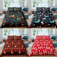merry christmas bedding set 3d printed ho ho polyester queen king home textiles duvet cover with pillow shams bedding sets
