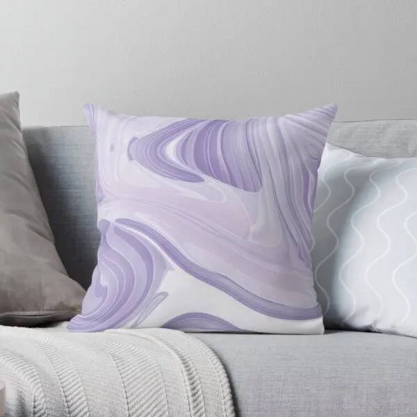 

Romantic Girly Marble Pattern Lilac Purp Printing Throw Pillow Cover Customizable Bedroom Bed Home Anime Pillows not include