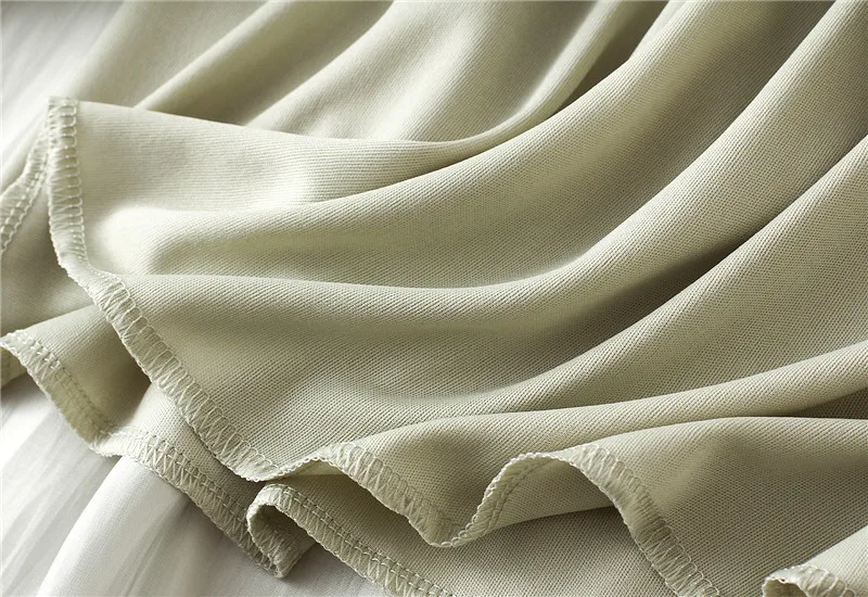 

Summer Women Casual Beach Skirts Solid Elastic High Waist A-line Midi Skirt Layered Flare Hem Bottoms Clothing For Ladies Girls