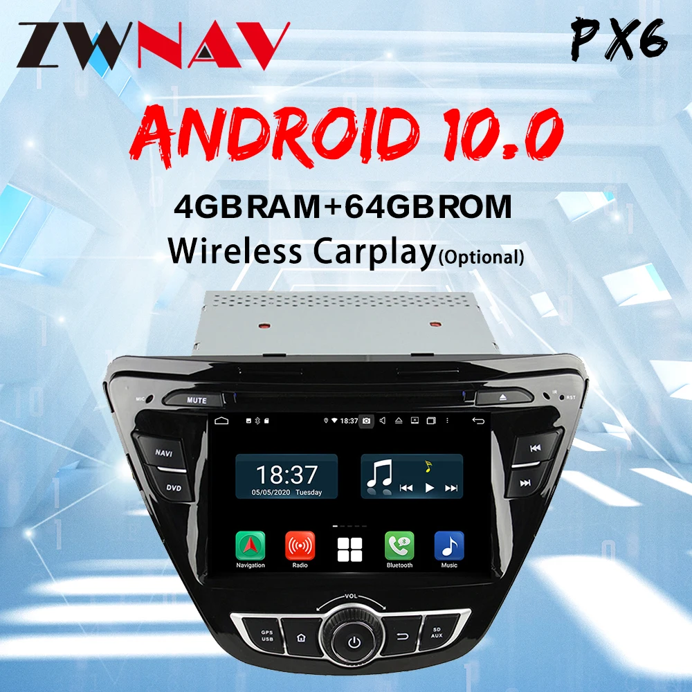 

4 ГБ ОЗУ Android 10 радио для HYUNDAI ELANTRA/AVANTE 2014-2015 автомобильный DVD-плеер с GPS-навигацией радио + магнитофон + карта + аудио