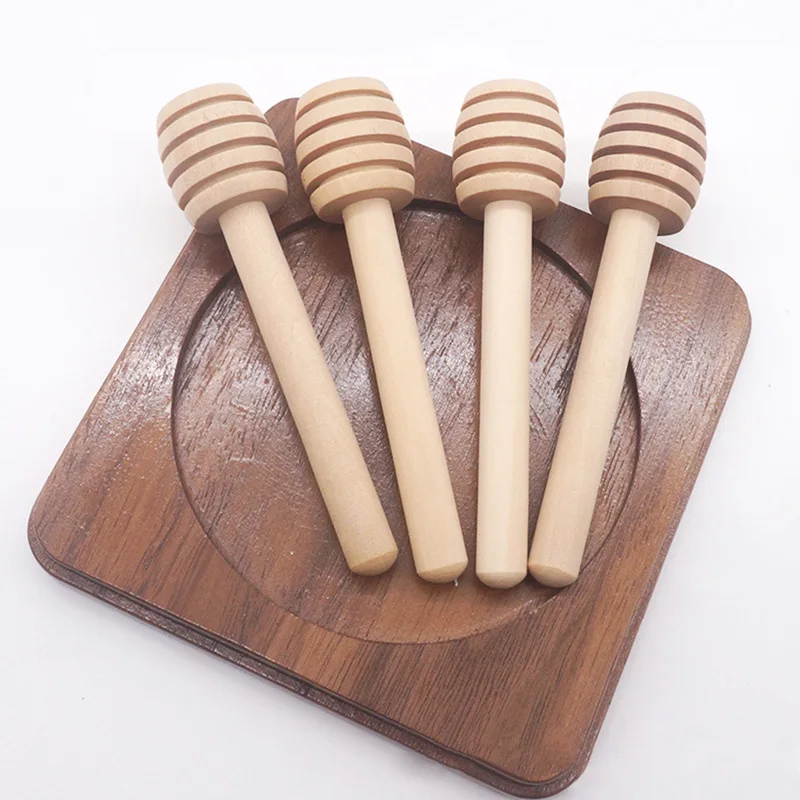 5Pcs/Lot 8cm Practical Long Handle Wood Honey Spoon Mixing Stick Dipper For Jar Coffee Milk Tea Supplies Kitchen Tools | Дом и сад