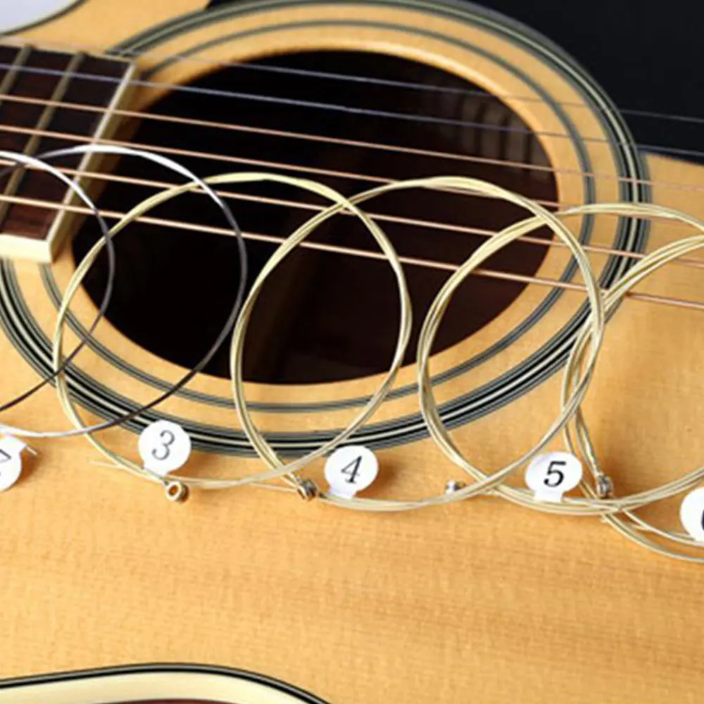 

1 Set 6Pcs Guitar String Set Copper String For Acoustic Folk Guitar Classic Guitar Multi Color Guitar Parts Guitar Accessories