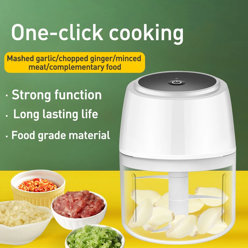 

100/250ml Electric Garlic Masher Garlic Press Vegetable Chili Meat Garlic Chopper Press USB Masher Machine Kitchen Gadgets
