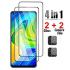 Защитное стекло 4 в 1 для Redmi Note 10 9 7 8 pro 9S, защита экрана камеры для Redmi note 9 pro, 10, 8, 9A, 9C, 8A, 7, 8T, 9T, стекло