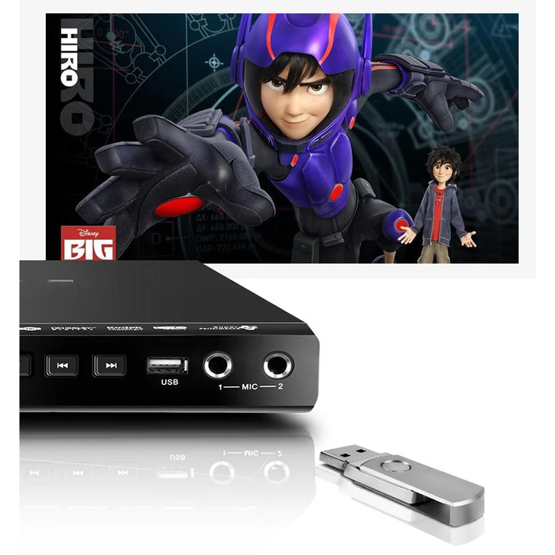 KYYSLB 36*21*3.3cm 10W DVD Player 5.1 Channel Home EVD USB Card Reader HD VCD Children Portable CD Full Format | Электроника