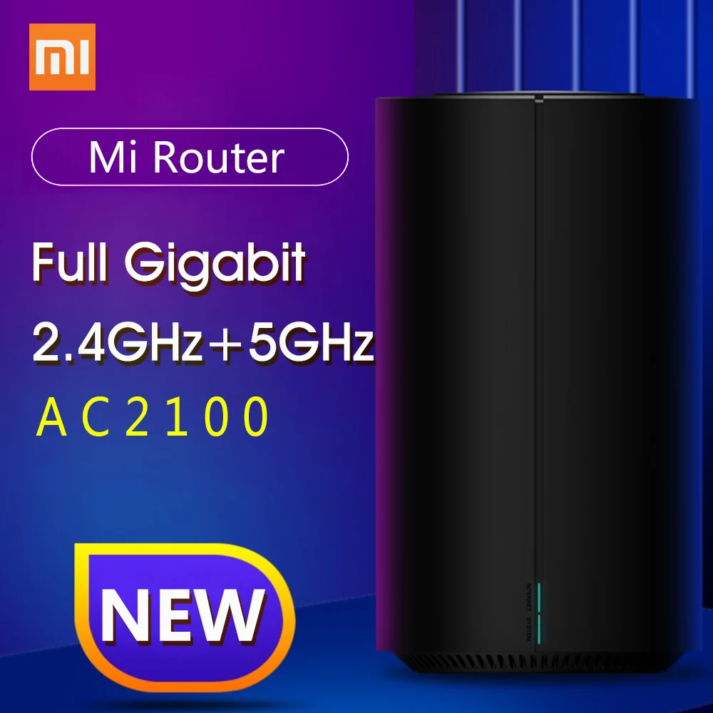Маршрутизатор Xiaomi Mi AC2100 двухчастотный Wi Fi 128 МБ 2 4 ГГц 5 покрытие 360 ° двухъядерный