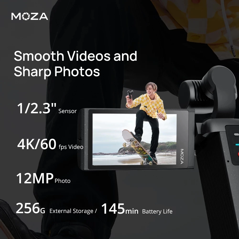 MOZA MOIN Карманная камера s 3-Axis Gimbal 4K HD встроенное управление Wi-Fi 120 широкий угол