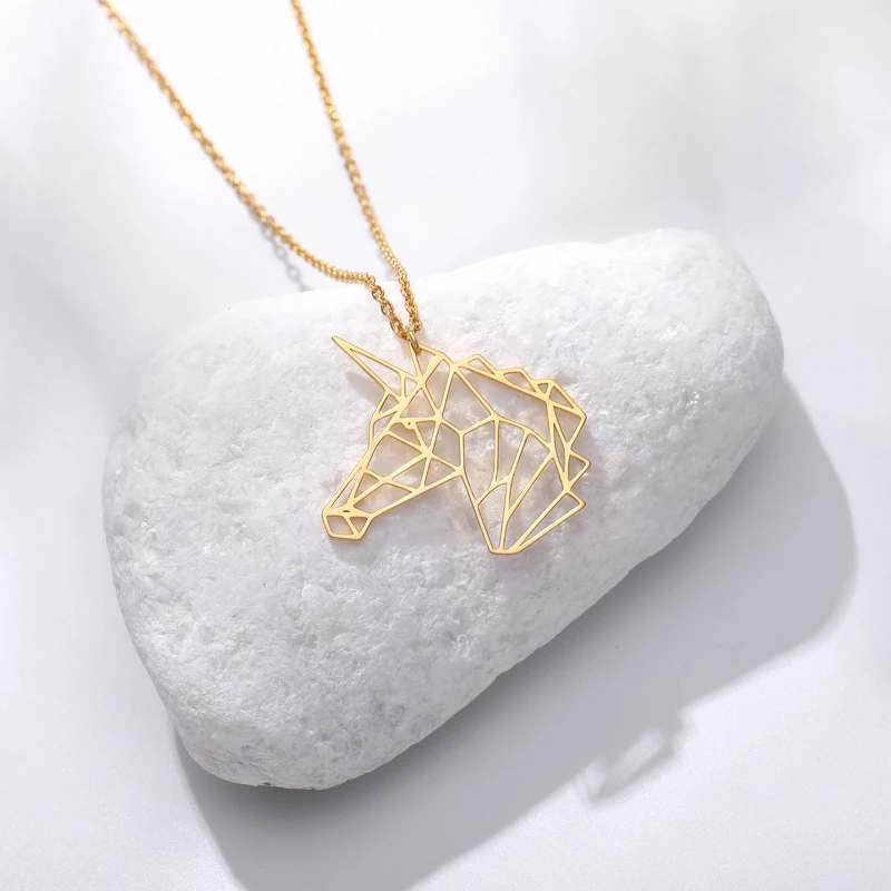 Цепочка с подвеской в виде лошади для мужчин и женщин ожерелье из нержавеющей