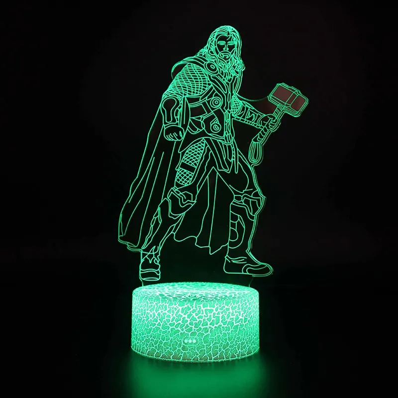 Мстители Marvel рисунок 3D акриловый Иллюзия светодиодный светильник USB красочные