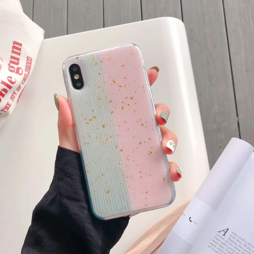7 Gimfun Блестящий Кристальный Мягкий ТПУ чехол для телефона для Iphone X Xr Xsmas Прозрачный блестящий чехол из фольги для Iphone 11 Pro Max 6 7 8 Plus - Цвет: 7