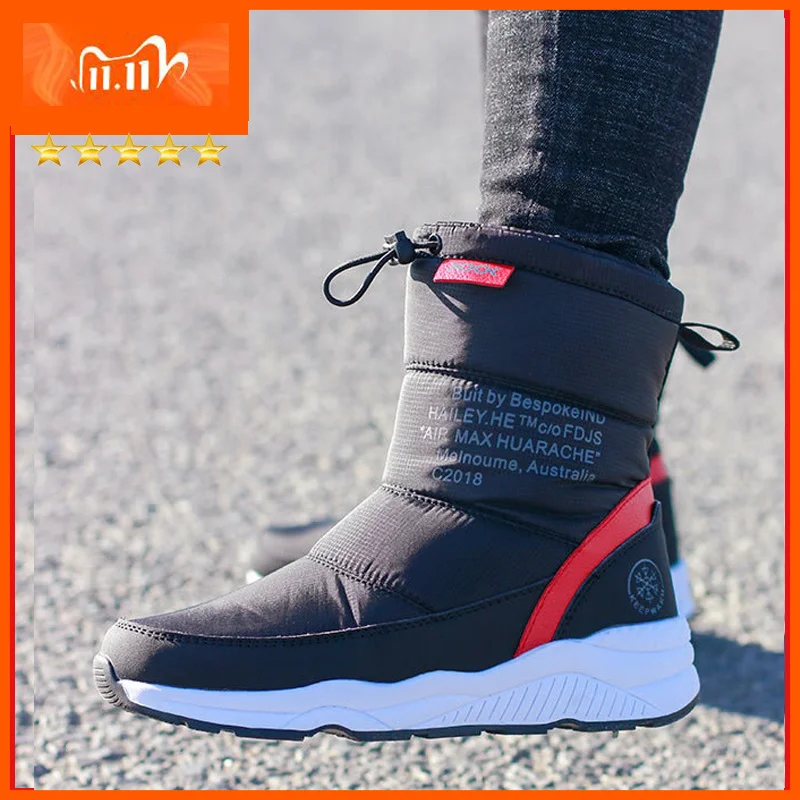 

Женские зимние ботинки, Нескользящие водонепроницаемые ботинки для снежной погоды, женские Теплые ботильоны на толстой плюшевой подкладке...