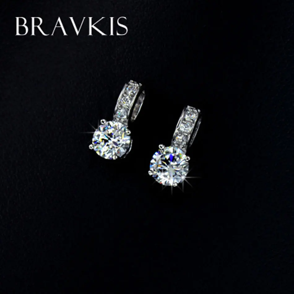 Женские маленькие серьги BRAVEKISS пусеты в форме короны с кубическим кристаллом