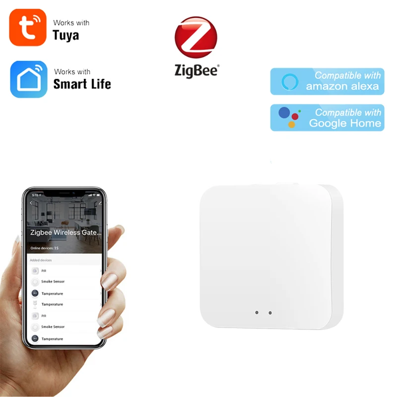 

Wireless Tuya ZigBee Gateway Hub Smart Home Device Support Add APP Gateway Smart Light Control ZigBee 3.0 Remote Controller