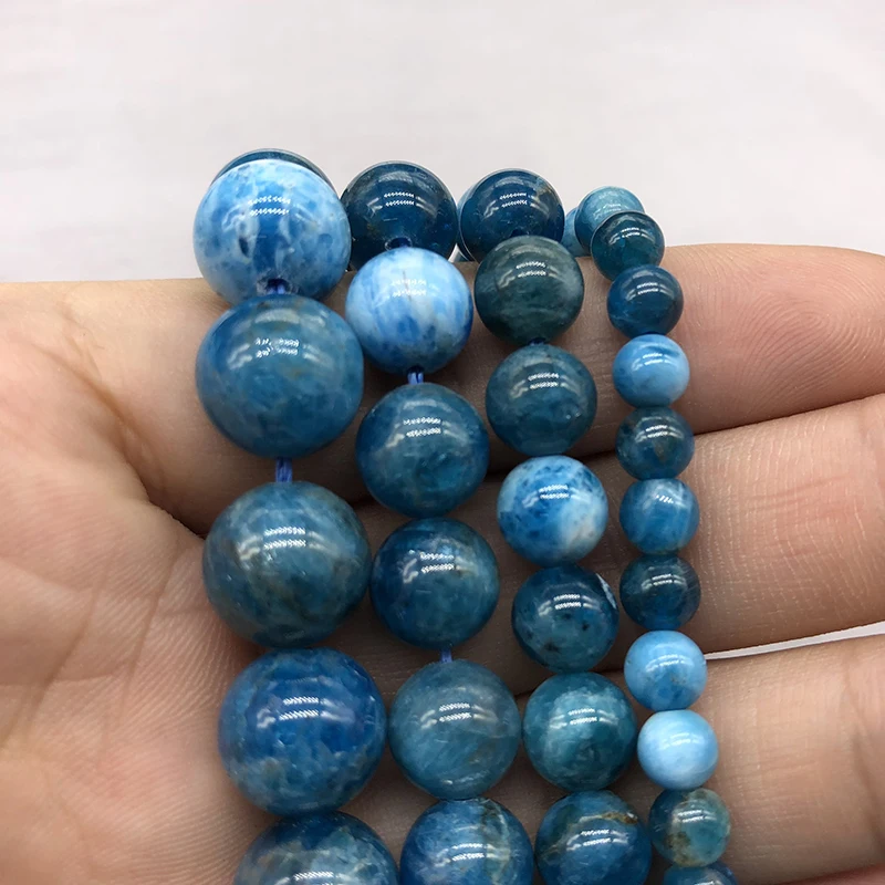 Натуральный Апатит синего океана драгоценный камень морской осадок круглые