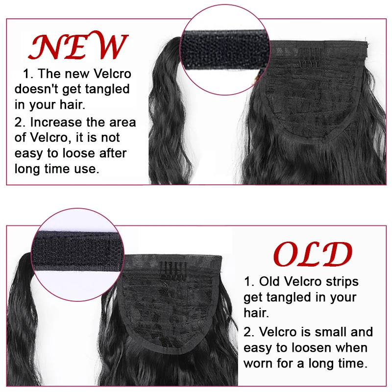 

AOOSOO 24 inch long straight hair wrap clip in ponytail hair extension heat resistant synthetic ponytail fake hair natural black