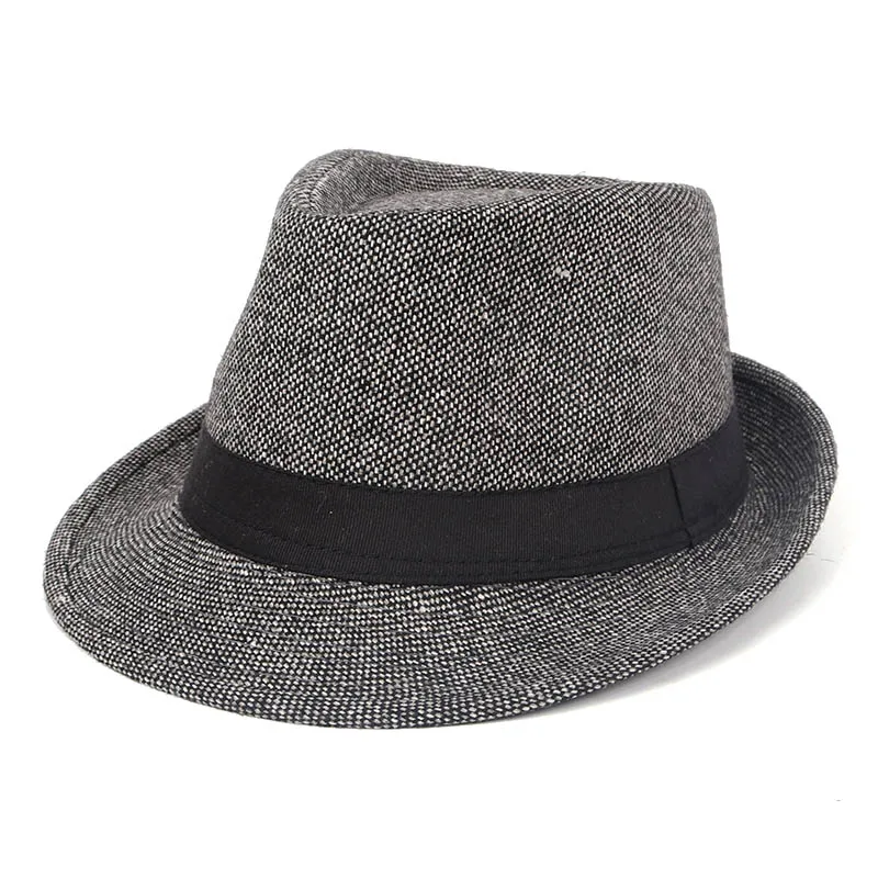 New Autumn Winter Fedoras Hat Men vintage black bonnet sombrero hombre Panama jazz cap dad hat - Цвет: Серый