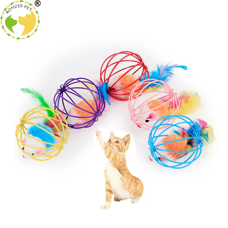 Bonzerpet кошачья интерактивная игрушка перо с маленьким колокольчиком мячик мышь