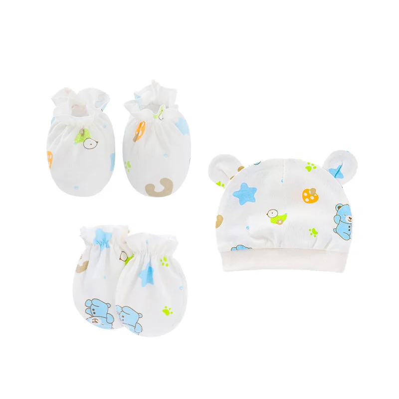 3 шт./компл., хлопковые перчатки для новорожденных, с защитой от царапин
