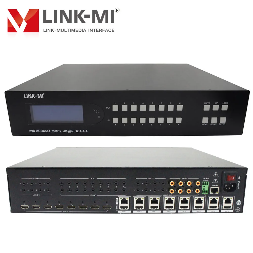 LINK MI 70 м 8x8 8x16 HDBaseT матрица с 8 hdmi петли 4K @ 60 Гц YUV4:4:4 псу под 1080p 40 до 4K|Аксессуары для