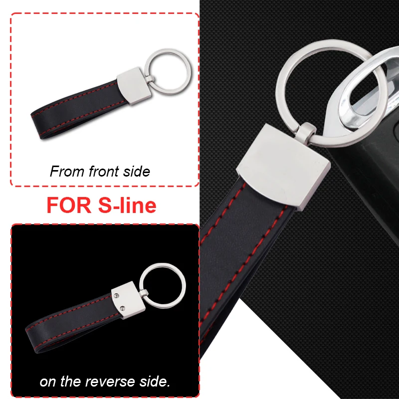 

1pcs Black PU Leather Keychain Key Chain Auto Trinket For Audi Sline A6L A4L A3 A4 A7 A5 Q3 Q5L Q7 Q2L S4 S5 S6 S7 S8 TT RS3 RS4