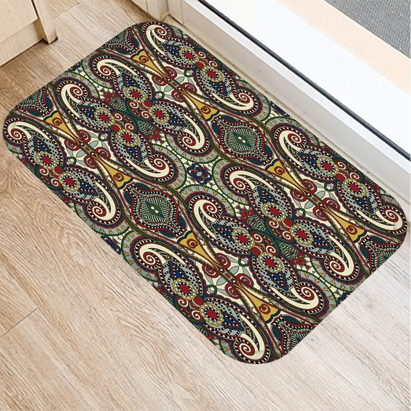 Напольный коврик в национальном стиле фланелевый абсорбирующий для входной