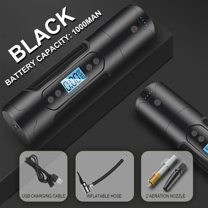 

2019 Hot Portable Air Compressor Mini Inflator Handheld Air Pump 150PSI LCD Display LED Light J8 #3