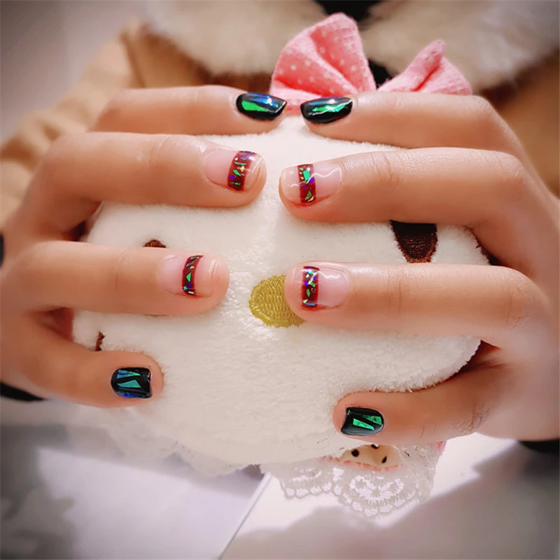 

3 colors 2021 Holographic Pearl Paper Laser Material Stuff DIY Craft Symphony Irregular Broken Glass Mirror Foil Nail Sticker