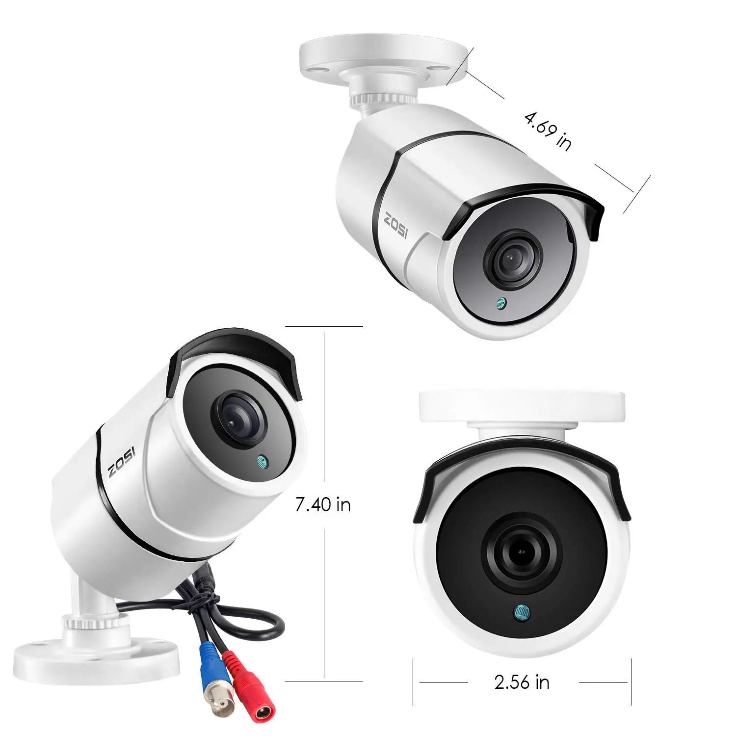 ZOSI 4K Экстремальная HD камера безопасности-8.0MP Водонепроницаемая TVI цилиндрическая CCTV bnc камера для системы видеонаблюдения для домашнего офиса с помощью